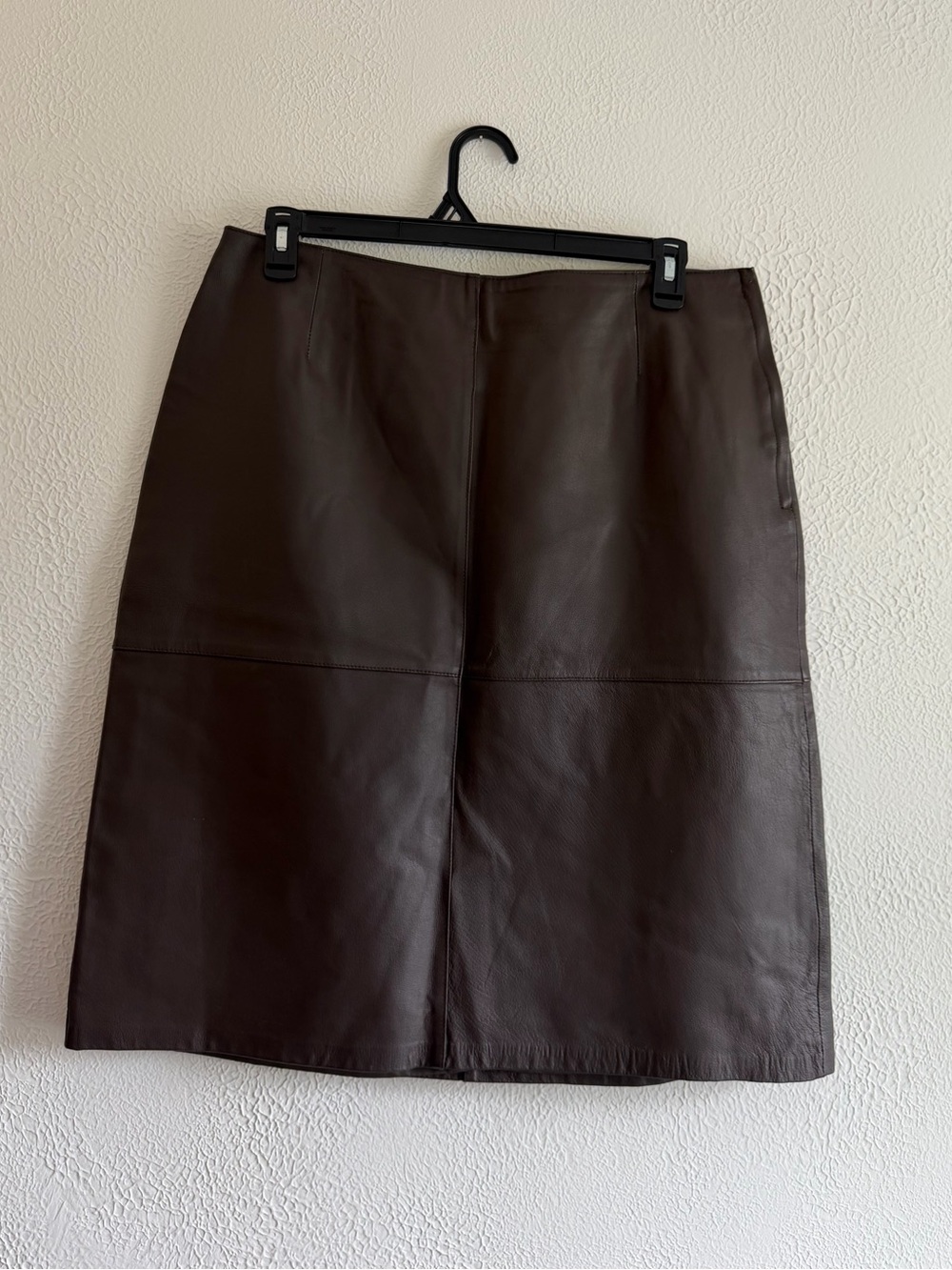 Nygård Collection Vintage Women’s Dark Brown Leather Midi Skirt